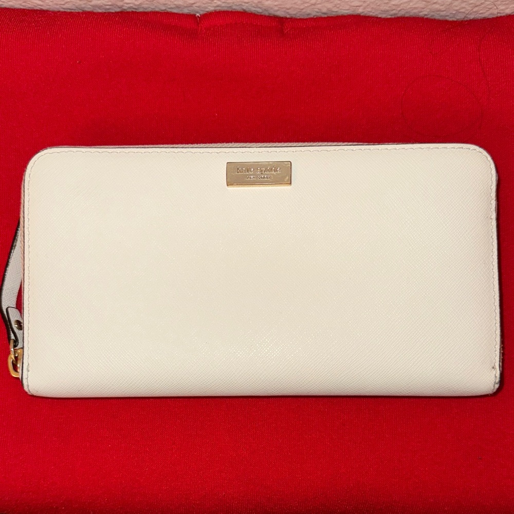 Kate Spade Cream Wallet with Gold Accents